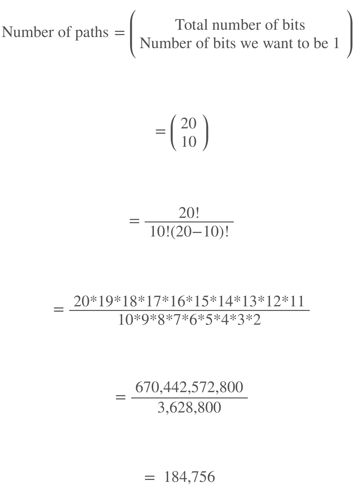 Ruby, C, and Go comparison calculations with combinatorics