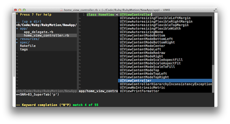 ctags RubyMotion Vim